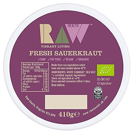 Organic Raw Fresh Sauerkraut Unpasteurised - 410g