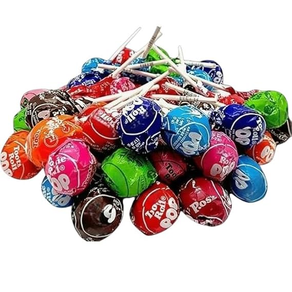 Classic Roll Lollipops-9 Assorted Fruit Flavors With Chocolate Center 3lbs