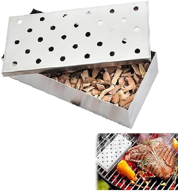 Paslanmaz Çelik Talaş Tütsüleme Kutusu Mangal BBQ