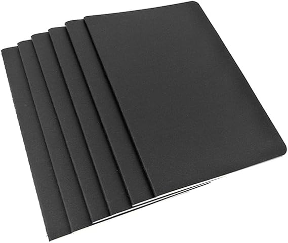 ALIMITOPIA Pocket Notebook 6 pack Black Softcover Thread-bound Small Notebook Journal Diary Memo NotePad,A6 Size(4"X5.5"),30 sheets(Ruled Pages)