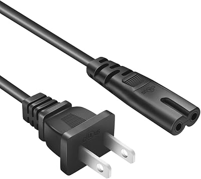 Power Cord for Sony PS3 PS4 Slim PS5 Slim PlayStation 3 4 5, Xbox Series S Xbox Series X Xbox One SX Game Console, Universal 2 Prong Cable Replacement