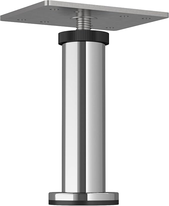 Richelieu | BORSA 4-inch Metal Furniture Leg with Levelling Foot, Chrome