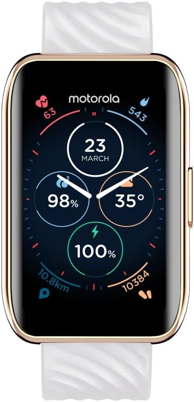 Motorola Moto 40 Bluetooth Smartwatch -10 Days Battery Life, Google Fit Integration, 1.5'' Crystal Clear Display, Heart Tracking, in-Depth Sleep Tracking, iOS and Android Compatible - Rose Gold