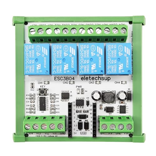 ESP32 C3 Super Mini RS485 Relay Expansion Board Smart Home IOT Simple PLC DC 9V 12V 24V 4AI-4DO 0-10V Analog Input with Shell