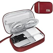 Lcsmaokin Travel Cable Organizer Bag Pouch Electronic Accessories Carry Case Portable Waterproof All-in-One Storage Bag for Cable,Charger, Phone, Hard Drive,SD Card-Wind Red