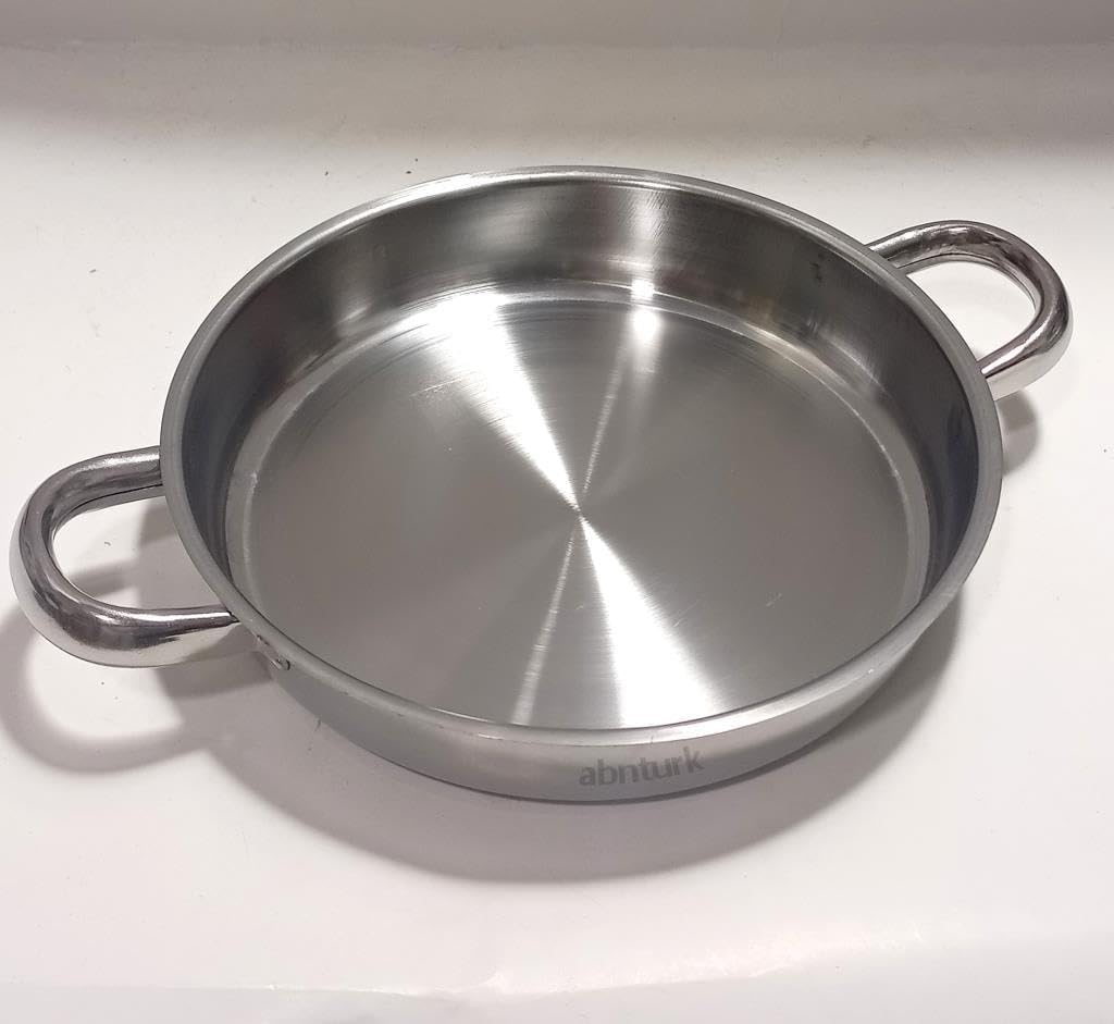 Double Handle Pan 21cm Stainless Steel Baseless Pan Fireproof Nonstick multi-purpose Steel Egg Shower