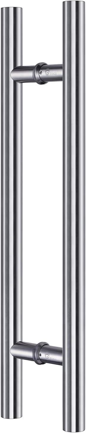 TOGU TG-6012 1200mm /48 inches Solid Standoffs Heavy-Duty Commercial Grade-304 Stainless Steel Push Pull Door Handle/Barn Door Pull Handle/Glass Pulls, Full Brushed Stainless Steel Finish