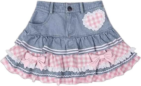 Y2K mini Skirt, Women's mini Slim fit Short Skirt, Women's Trumpet Pleated mini Denim Skirt Cake Mini Skirts