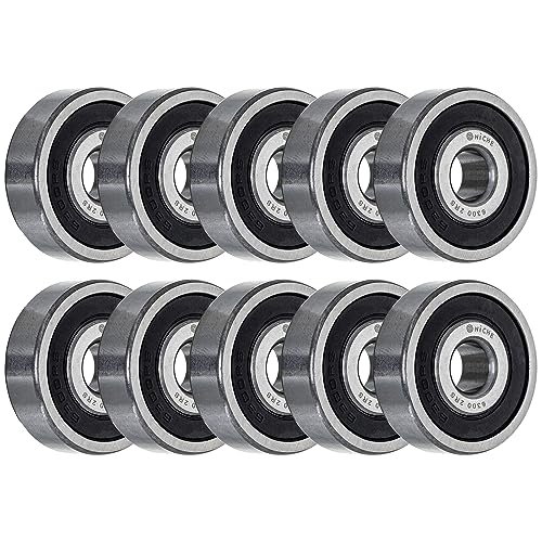 NICHE Wheel Bearing 6300-2RS 10x35x11mm Single Row Deep Groove 10 Pack