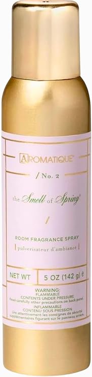 Aromatique The Smell of Spring Aerosol Room Spray 5oz - Home Fragrance, Long Lasting Room Air Freshener Home Spray Deodorizer Xmas Christmas Gifts Notes of Hyacinth, Jasmine, Rose, Vanilla