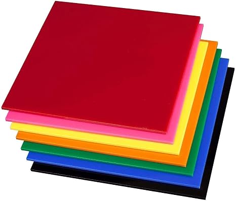 Premium 3/16 Clear Acrylic PlexiGlass Sheet Clear and Colors Avalible (Black, 12" x 12")