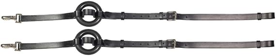 HORZE Leather Side Reins w/Rubber Donuts