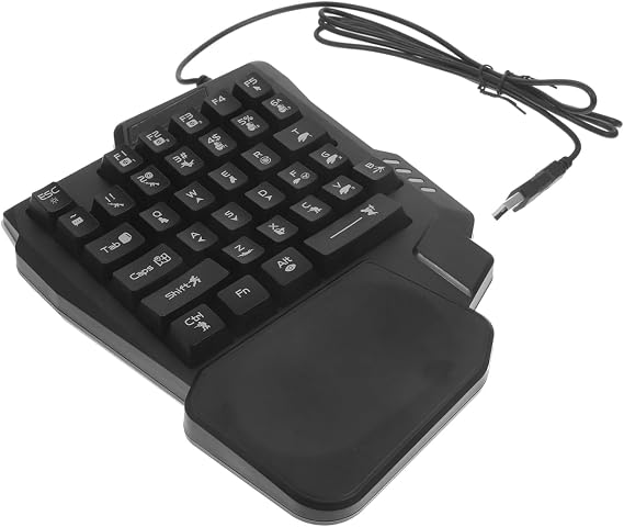 Hemobllo One Handed Gaming Keyboard - 35 Key Mini Mechanical Keyboard Backlight Wired Computer Mechanical for PC Gaming