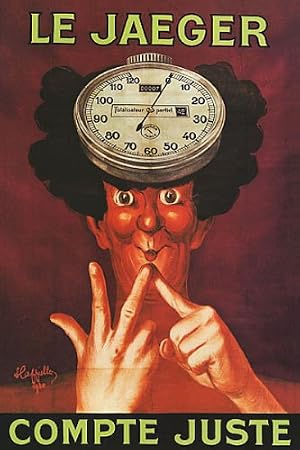 WONDERFULITEMS LE Jaeger COMPTE JUSTE Swiss Watch Precision Vintage Poster REPRO