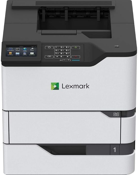 Lexmark MS822de Monochrome Laser, Duplex (2-Sided) Printing: Integrated Duplex, Energy Star, Print Speed: Up to 55 ppm, Recommended Monthly Page Volume: 3000-50000 Pages (50G0110)