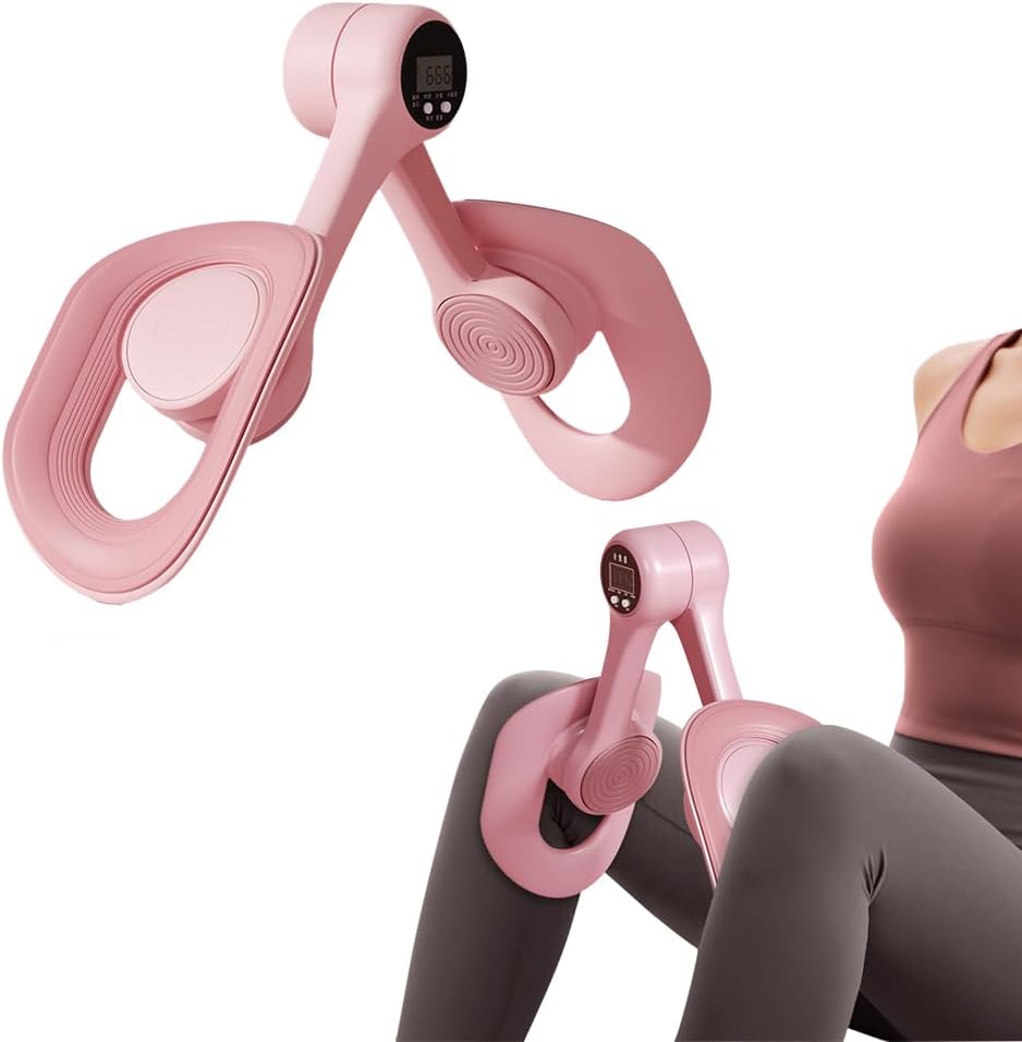 Thigh Master Pelvic Floor Trainer,2025 New 360° Inner Thigh Exerciser Hip Trainer,Pelvic Floor Exercise Devices with Resistance Band,Kegel Excerciser Home Fitness Equipment Pink Counter Type
