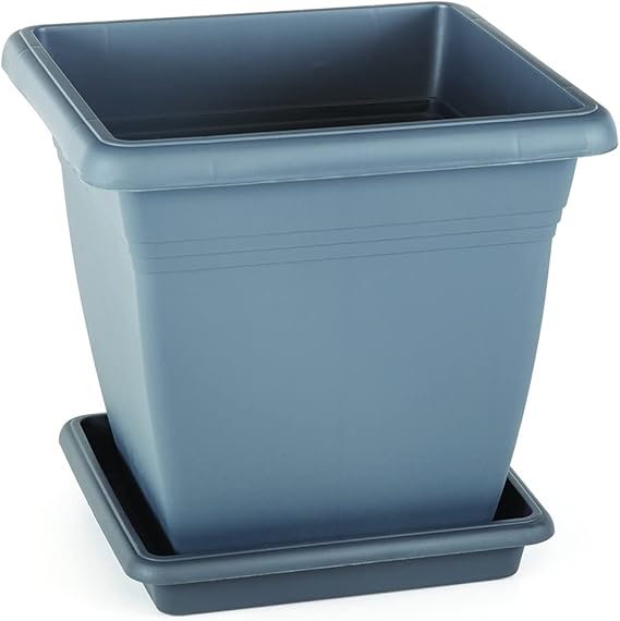 Serinova VK04 Villa Kare Saksı No:4 Tabaklı 40 cm, 32 Litre Antrasit