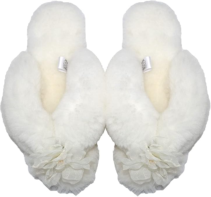 Millffy Fashion Sheepskin Women's Slippers Fluffy Leopard Thong Slippers Home Slippers Bedroom Shoes Slides