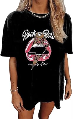Music City T-Shirt Women Country Music Oversized Tshirts Vintage Graphic Rock Concert Shirts Rock Band Tops