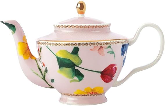 Maxwell & Williams Teas & C's Small Teapot with Infuser and Contessa Design, Porcelain, Rose Pink, 500 ml
