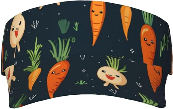 Happy Carrot Sports Sun Visor Hats for Women Men Adjustable Uv Protection Athletic Visors Cap Beach Sun Caps Black