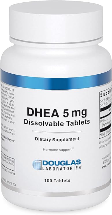 Douglas Laboratories DHEA 5 mg Dissolvable Tablets, 100 Tablets | Supports Hormone Balance, Immunity, Brain, Bone Health and Metabolism*, Non-GMO