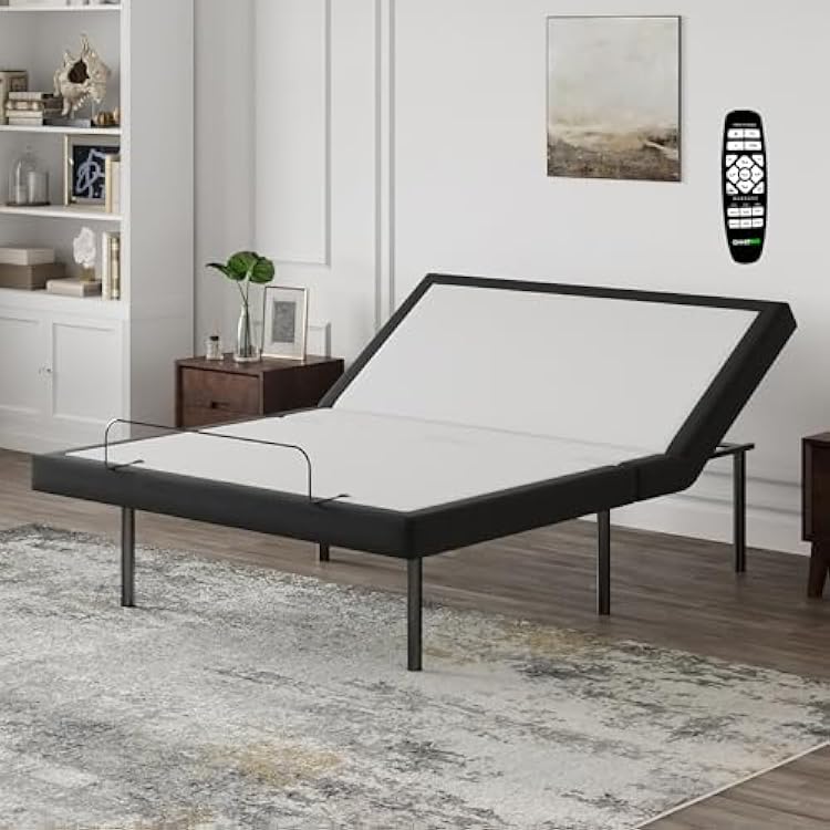 GhostBed Adjustable Bed Frame Base with Wireless Remote - Zero Gravity & Massage Settings, USB Ports, Relaxing Adjustable Bed Frame Twin XL