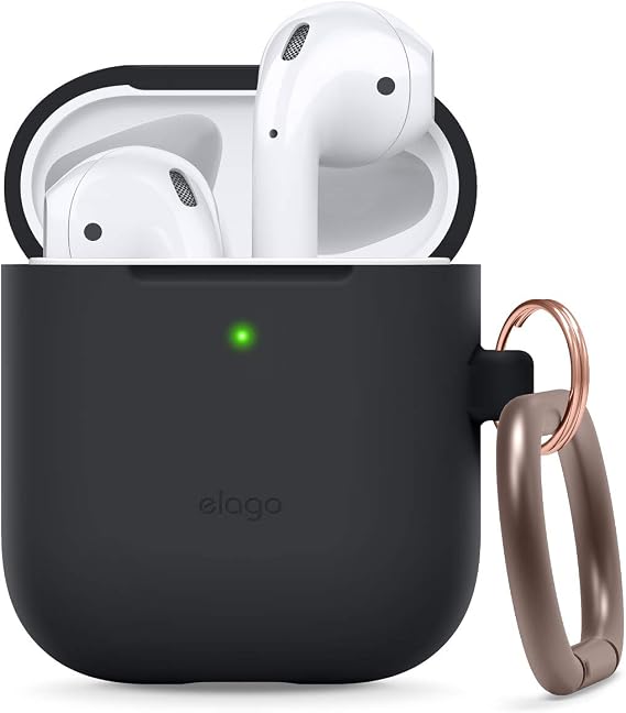 elago Silicone Case with Keychain for airpods 1 & 2