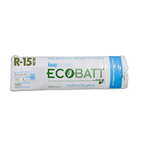 Knauf 713 SQFT 8 Bags of R 15 Unfaced 23 by 93 Fiberglass Standard Fits 2X4 high Density