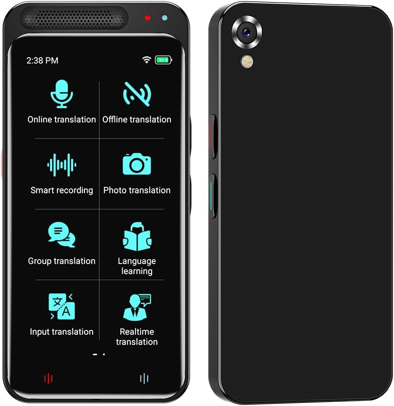 Language Translator Device, Support 138 Languages, Two Way Real-Time Voice Translation, Portable Online Offline Translation for Business Learning Travel, 4.1” HD Inch Touch Screen Black
