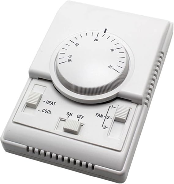 Adjustable Thermostat Universal Plugin Heating & Cooling Thermostat Baseboard Heater Thermostat Temperature Control Dial Knob Replacement - Compatible with Most Central Air Conditioning