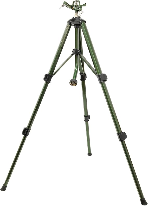 RESTMO Adjustable Full Metal Tripod Sprinklers for Yard Large Area