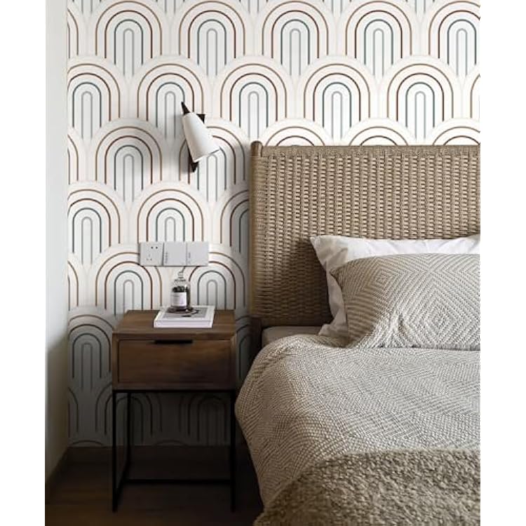 CiCiwind Modern Wallpaper Peel and Stick Boho Contact Paper for Cabinets Colorful Removable Self Adhesive Wall Paper Vinyl Wallpaper for Bedroom Bathroom Nursery Wall 78.7In15.5In