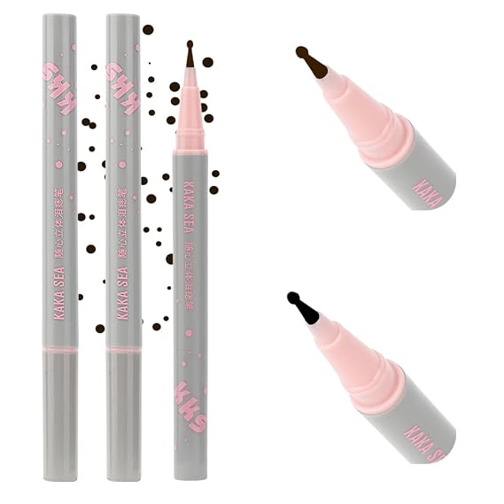WALLFID Writing Instrument, Natural Brown+Black Freckle Pen, Waterproof, Small Round Head, Magical Spot Pen (1 Count)