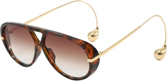Oversize Unique Sunglasses Fashion Punk Uv400(Leopard tea gradient)