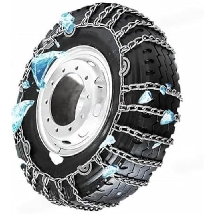 Snow Chains Tire Chains For Cars Suv Pickup Trucks - Quick Fit AND Easy Installation, Reusable Universal Emergency Traction Snow Chains for Kinds of Trucks 10.00-20 9mm 10.00-20