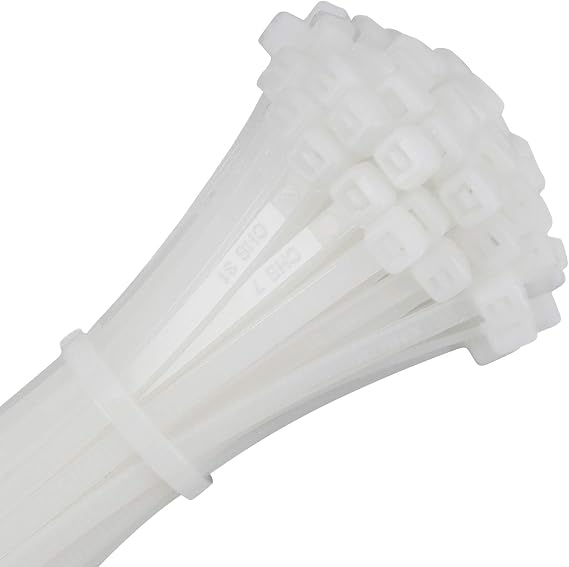 UL Listed Heavy Duty Cable Zip Ties 4 Inch, 1000Pcs Industrial Nylon Durable Self Locking Wire Tie Wraps with 20 lbs Tensile Strength, Heat Resistant for Home Office Garage Multiple Use - White