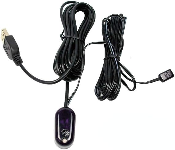 IR Repeater Infrared Remote Receiver and Emitters Control Kit Hidden IR System, USB Adapter for Amplifier Cable Box (1 Receiver 1 Emitter)