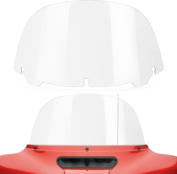 Amazicha 10" Clear Windshield Round Windscreen Wind Splitter Wind Deflector Compatible with Harley Davidson Touring Electra Glide Ultra Classic Street Glide Ultra limited Tri Glide 2014-2023