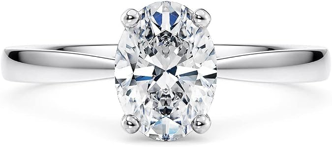 Blocaci Engagement Ring 1-3 CT Solitaire Moissanite Oval Engagement Rings for Women 10k 14k 18k White Gold Rose Gold Yellow Gold Free Engraving
