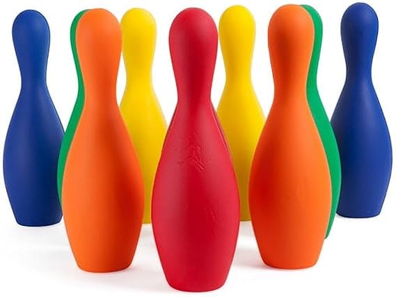 3.67 lbs Foam Bowling Pin Set, Multicolor
