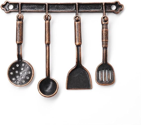 Odoria 1/12 Miniature Kitchen Utensils Dollhouse Decoration Accessories, Bronze