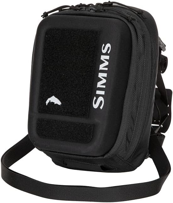 Simms Free Stone Fishing Chest Pack Waterproof Outdoor Chest Bag with Pocket, Black