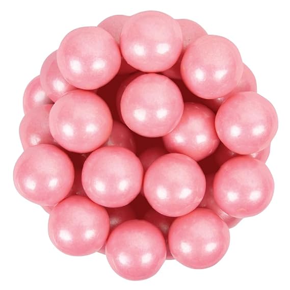 Bayside Candy 1" Large Gumballs - Colored Gumball Collection - Gumball Machine - Shimmer and Solid Colors (Shimmer Light Pink/Pearl Pink Gumballs 1" Large, 1LB)
