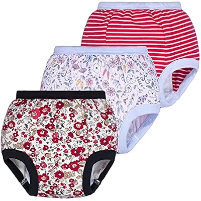 BIG ELEPHANT Baby Girls Training Underpants Toddler Training Pants 3 Pack, 12 Months-5T