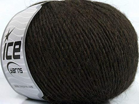 Peru Alpaca Light DK Yarn - Dark Brown Merino Wool Alpaca Acrylic Blend 50 Gram 191 Yards - 69231