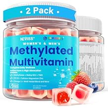 Methylated Multivitamin for Women & Men Gummies w/ Omega-3, Calcium, D3 K2, Methylfolate & B12, TMG, Daily Vitamin A, C, E, B Complex, Magnesium, CoQ10, Probiotic for Overall Health- Vegan, 2 Pack