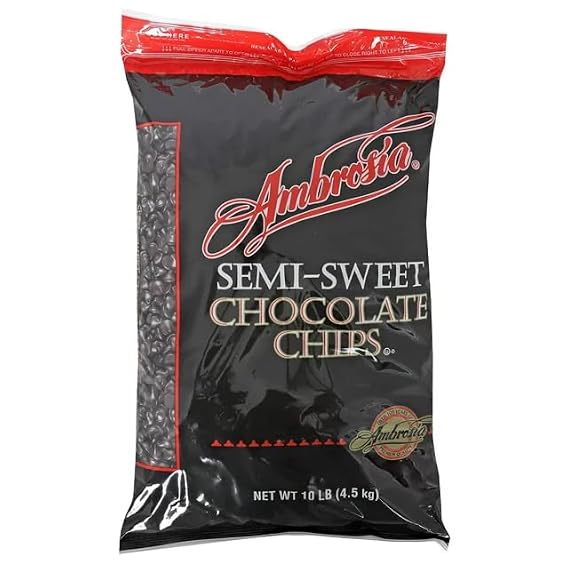 Ambrosia Semi-Sweet Chocolate Chips - 10lbs