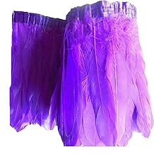 XZEN Goose Feathers Fringe Trim Costume Carnival DIY Decoration Pack of 2yards (Lavender)