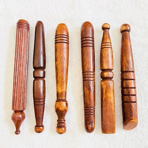 Luvottica Wooden Thai Acupressure Massager Set of 6 – Full Body Relaxation & Pain Relief